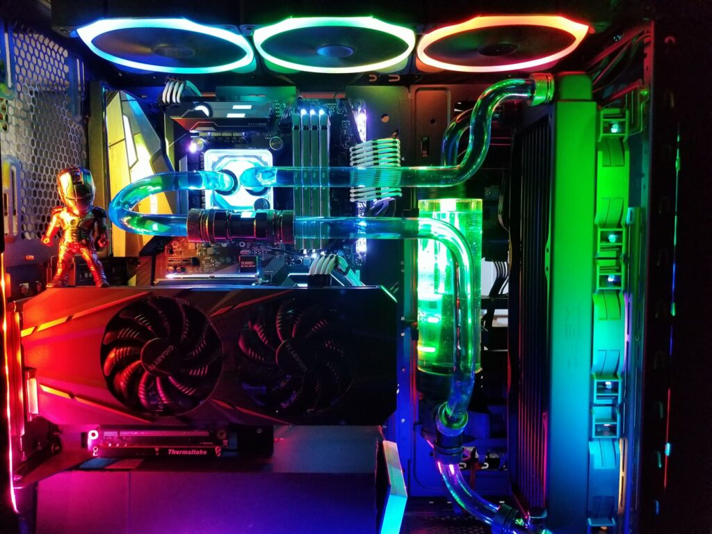 Custom-built watercooled gaming setup in Aberdeen with premium components