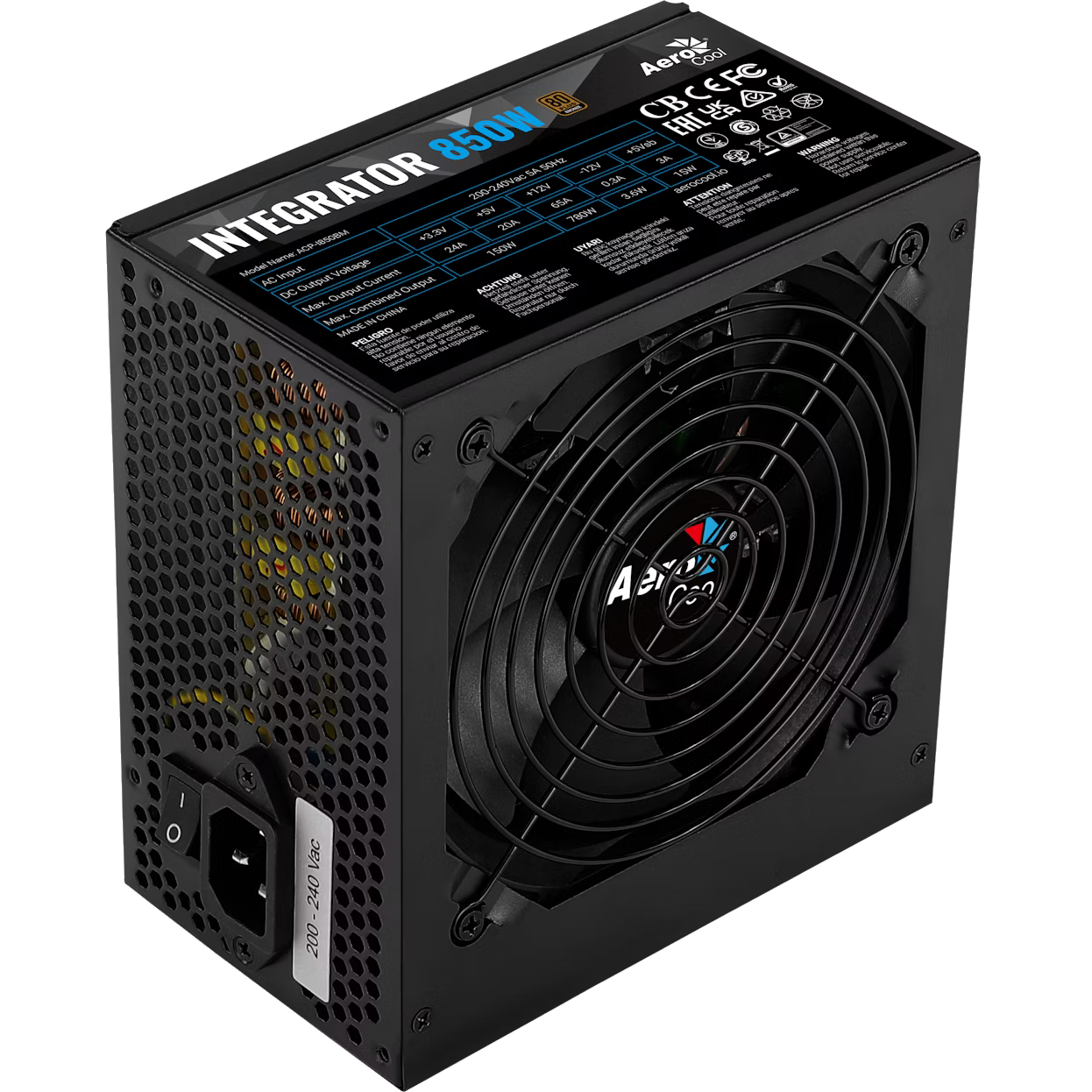 Aerocool Integrator 850W 80+ Bronze semi-modular power supply with 120mm quiet fan