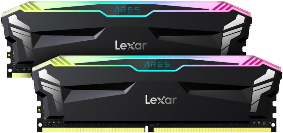 Lexar ARES RGB 16GB DDR4 3600MHz CL18 RAM kit with customizable RGB lighting for gaming and productivity PCs