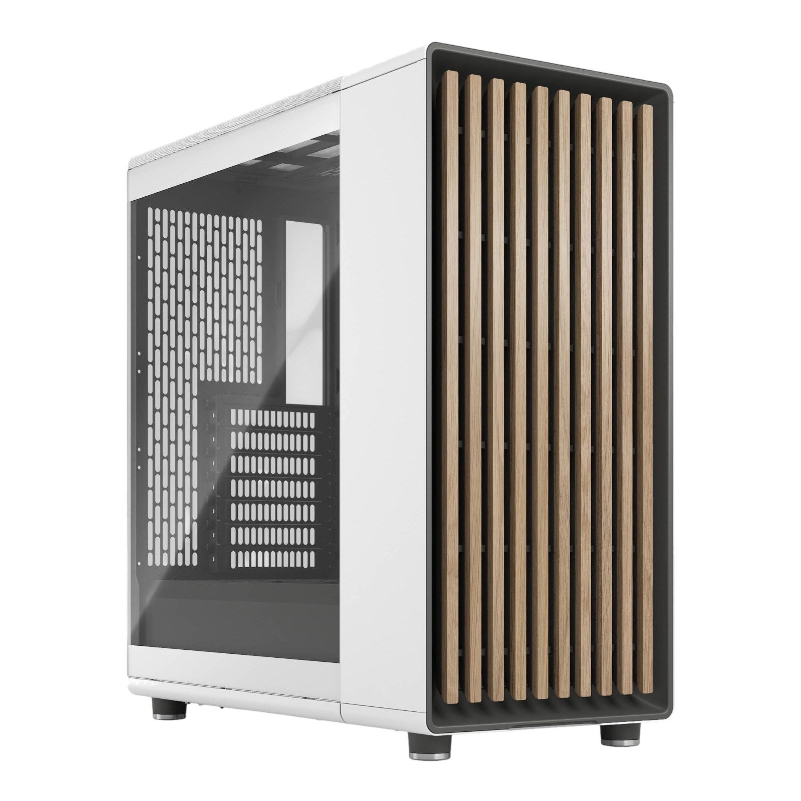 Fractal Design North Mid-Tower Case with high airflow, tempered glass, pre-installed fans, ATX/Micro-ATX/Mini-ITX support