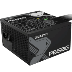 Gigabyte P650G 650W 80+ Gold semi-modular power supply with 120mm smart fan and flat black cables