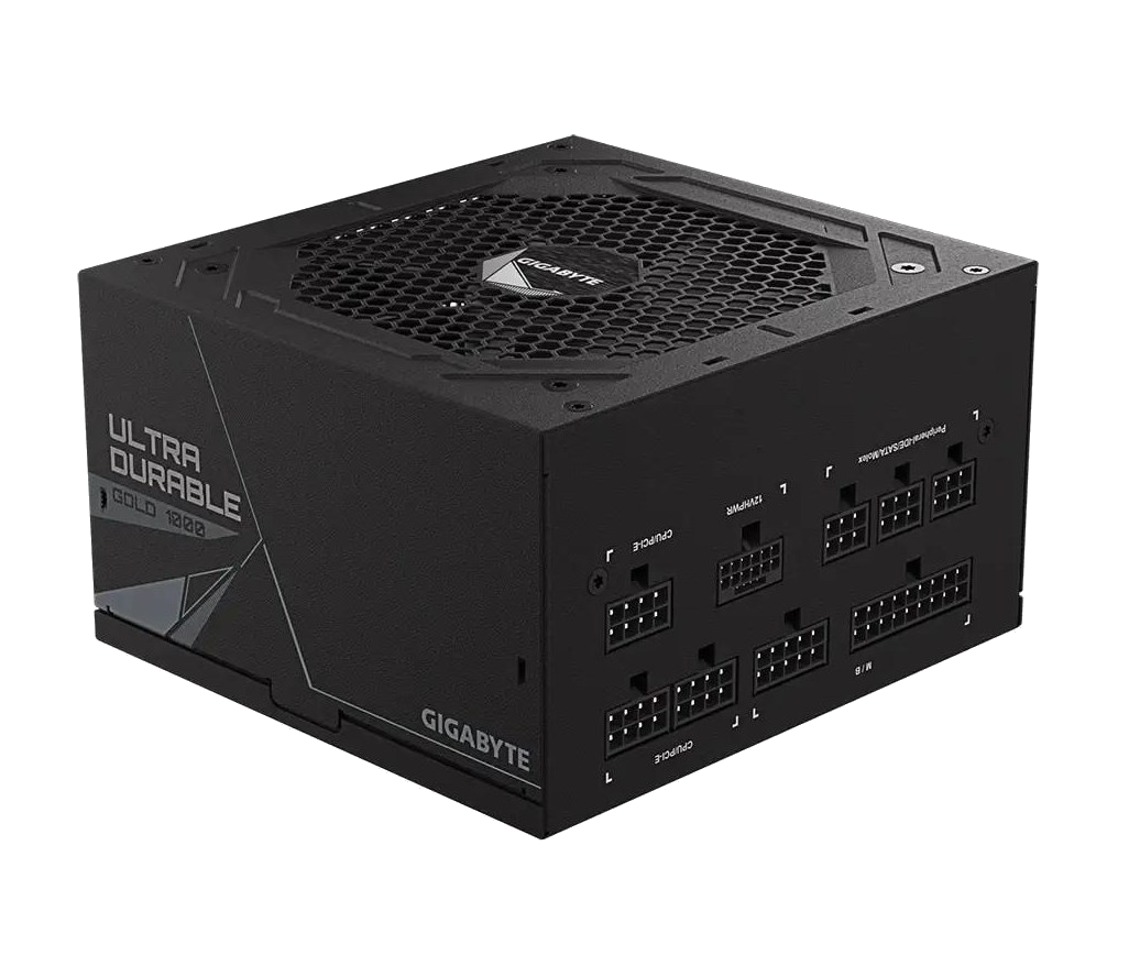 Gigabyte UD1000GM PG5 1000W 80+ Gold fully modular power supply with 16-pin PCIe 5.0 connector and 120mm smart fan