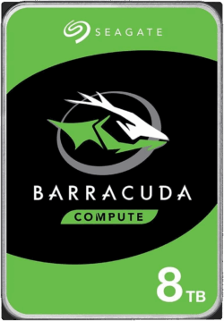 Seagate BarraCuda 8TB 3.5-inch 5400RPM hard drive for high-capacity desktop and media storage