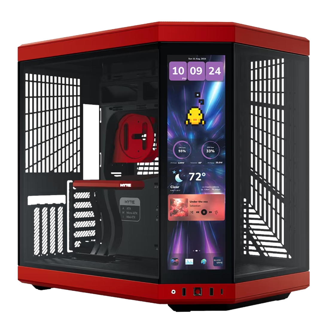 Hyte Y70 Touch Infinite Mid-Tower Case with 14.1” touchscreen and dual tempered glass panels