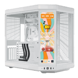 Hyte Y70 Touch Infinite mid-tower case with 14.1” touchscreen display and dual tempered glass panels