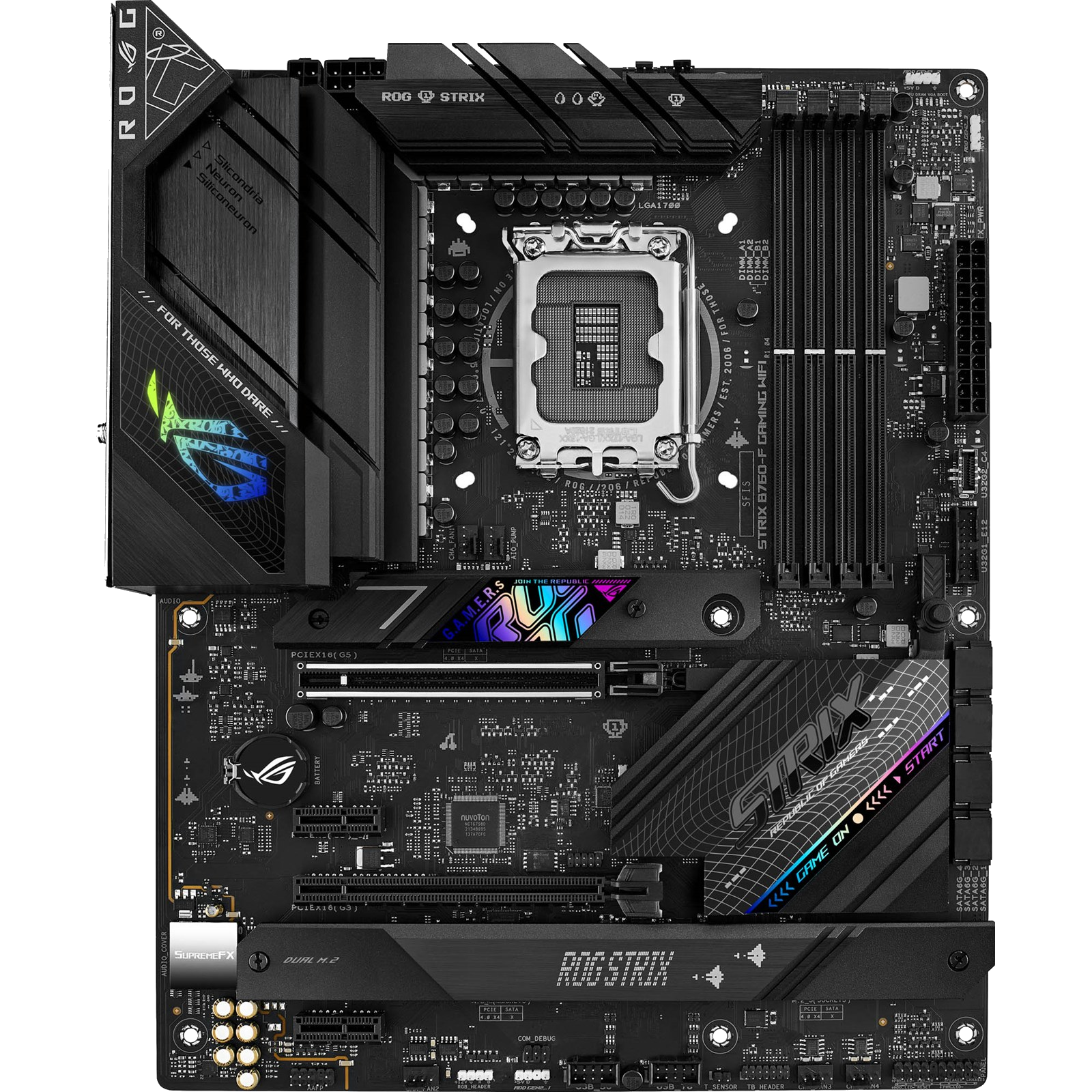 ASUS ROG STRIX B760-F GAMING WIFI ATX motherboard with DDR5, PCIe 5.0, WiFi 6E and LGA 1700 socket