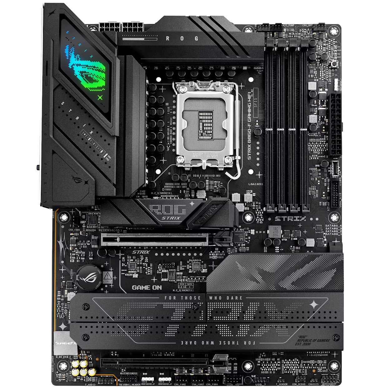 Asus ROG STRIX B860-F GAMING WIFI ATX LGA 1700 motherboard with DDR5, PCIe 5.0, WiFi 6E, and 2.5G LAN