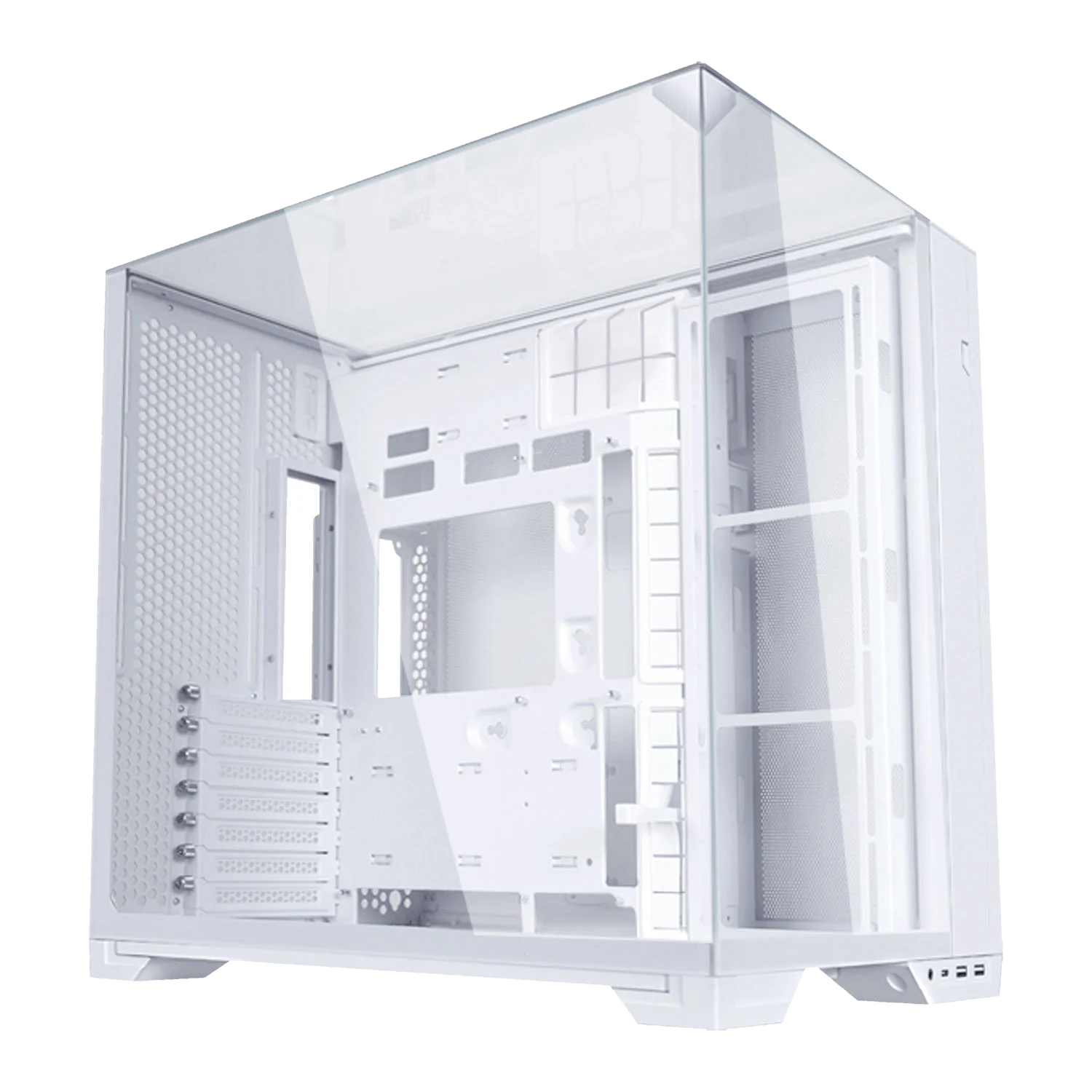 Lian Li O11 Vision Compact Mid-Tower Case with tempered glass, RGB fans, dual-chamber layout, ATX/Micro-ATX/Mini-ITX support