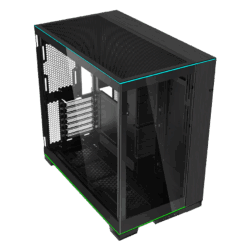 Lian Li O11D EVO RGB mid-tower case with dual tempered glass panels and integrated RGB lighting