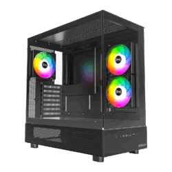 Montech XR Mid-Tower Case with high airflow, RGB fans, tempered glass, ATX/Micro-ATX/Mini-ITX support