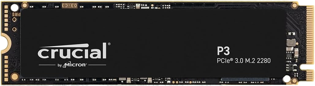 Crucial P3 500GB NVMe M.2 SSD high-speed PCIe 3.0 storage for gaming and everyday performance