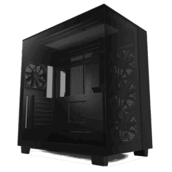 NZXT H9 Flow Mid-Tower Case with high airflow, pre-installed fans, tempered glass, ATX/Micro-ATX/Mini-ITX support