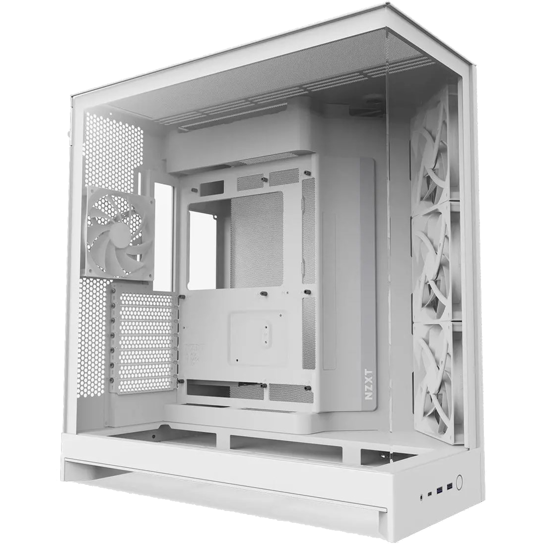 NZXT H9 Flow Mid-Tower Case with high airflow, pre-installed fans, tempered glass, ATX/Micro-ATX/Mini-ITX support
