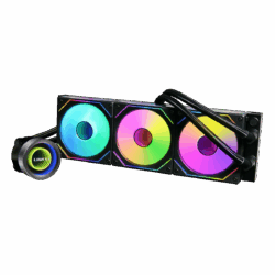 Lian Li Galahad II Trinity SL-INF 360mm AIO liquid cooler with triple Infinity RGB fans and mirror pump design