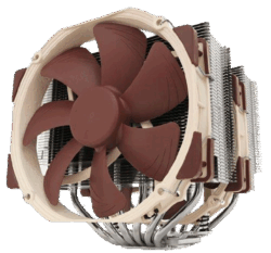 Noctua NH-D15 dual-tower CPU cooler with two NF-A15 fans